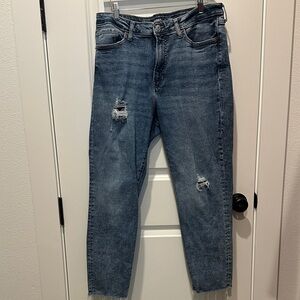 Distressed Blue Jeans